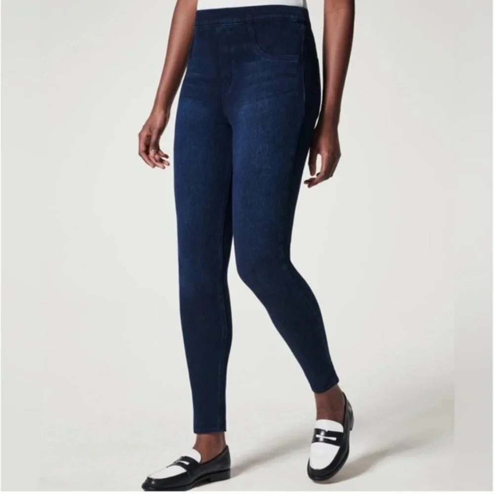 SPANX Jean-ish Ankle Leggings Women's LARGE Stretch Pull-On Pants 20018R‎